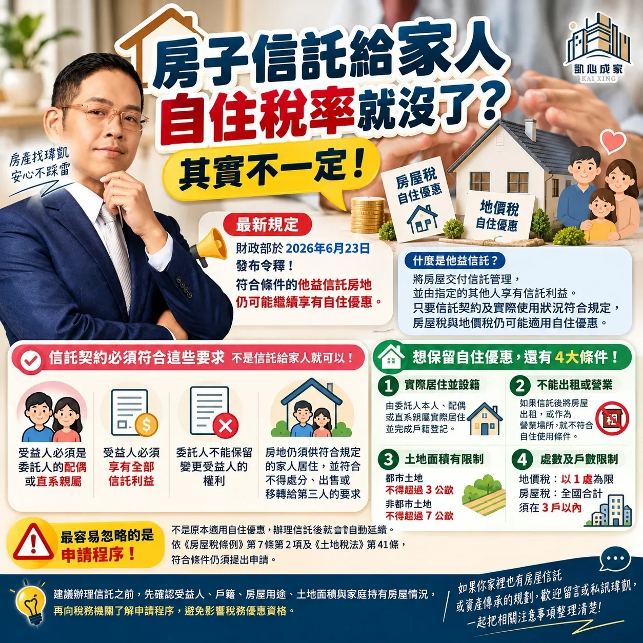房屋信託後,自住稅率會消失?